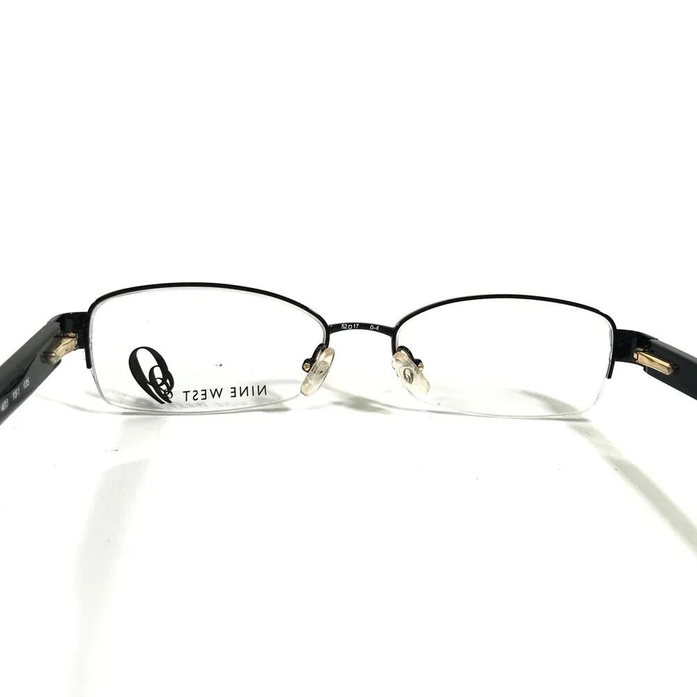 Nine West Eyeglasses Frames 403 1S1 Brown Round Half Rim Leopard Print 52-17-135